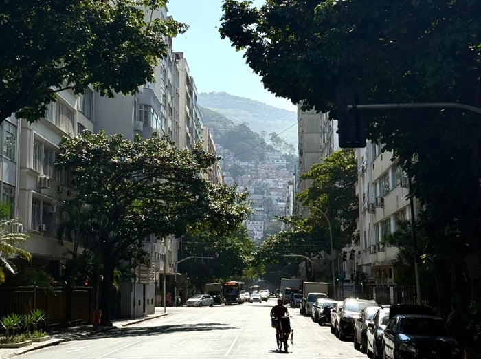 Copacabana and favela Brazil Copacabana and favela Brazil