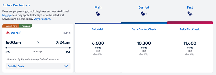 Delta Award Ticket From JFK to BOS Delta Award Ticket From JFK to BOS