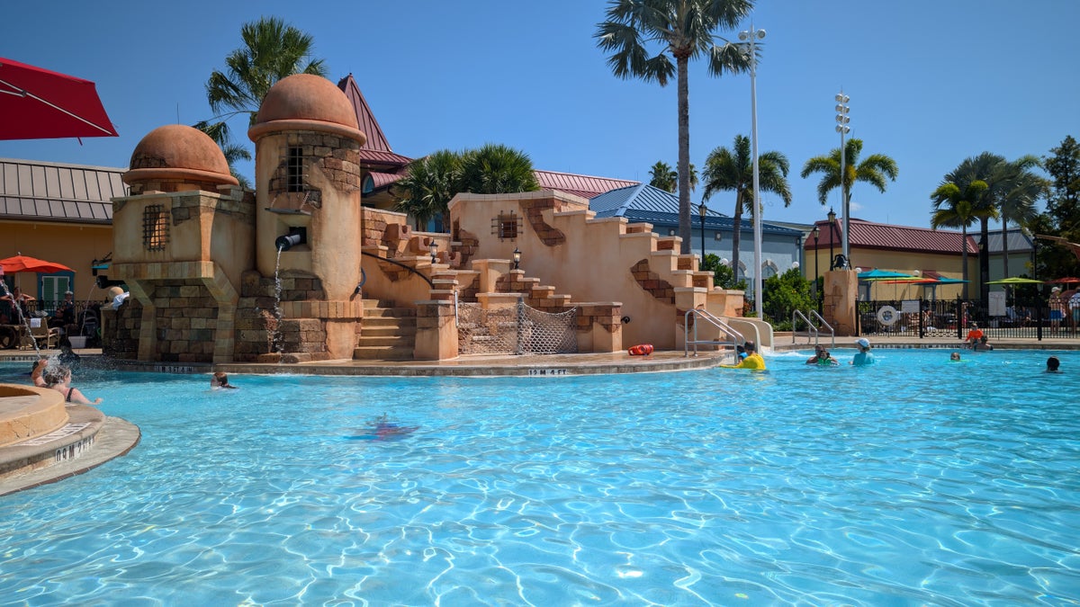 Disney's Caribbean Beach Resort Fuentes del Morro feature pool slide