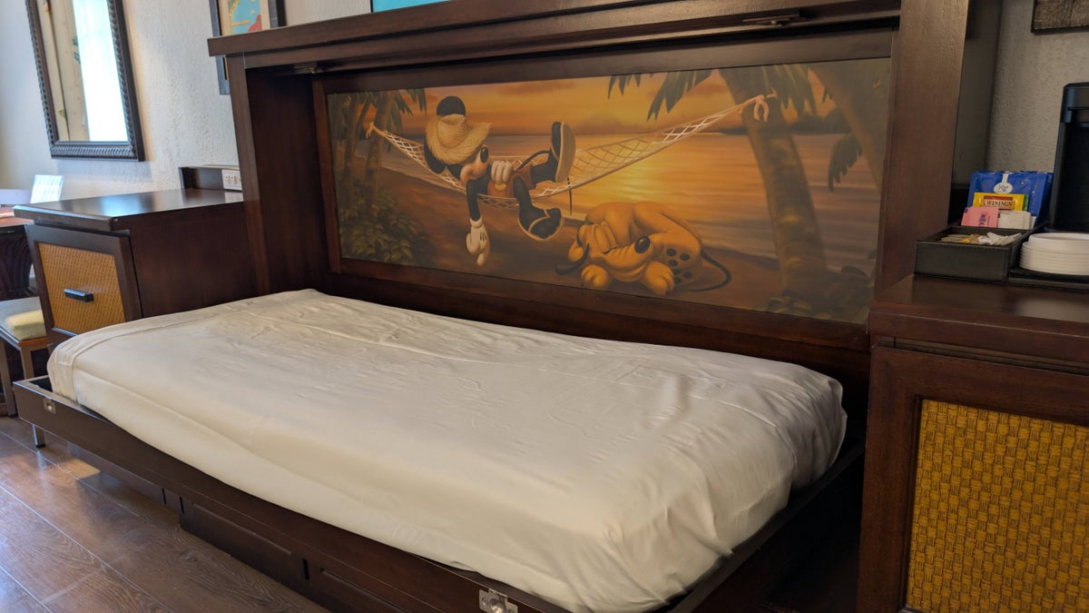 Disney's Caribbean Beach Resort guest room pull down kids bed