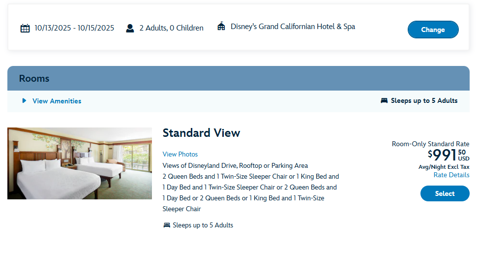 Disneys Grand Californian Resort Spa rate
