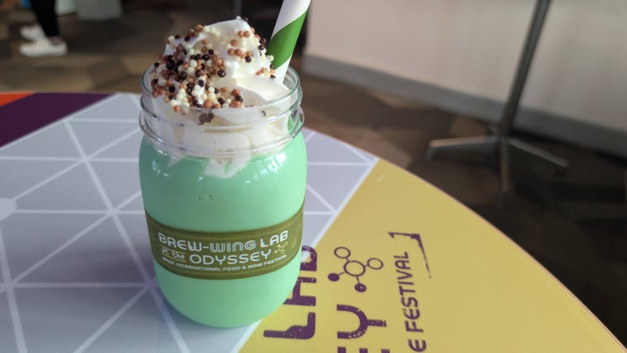 EPCOT Food & Wine Festival 2025 Brew Wing Lab pickle milk shake EPCOT Food & Wine Festival 2025 Brew Wing Lab pickle milk shake