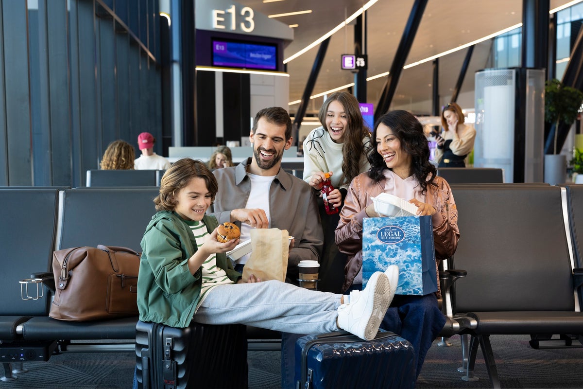 Family at gate BOS Logan