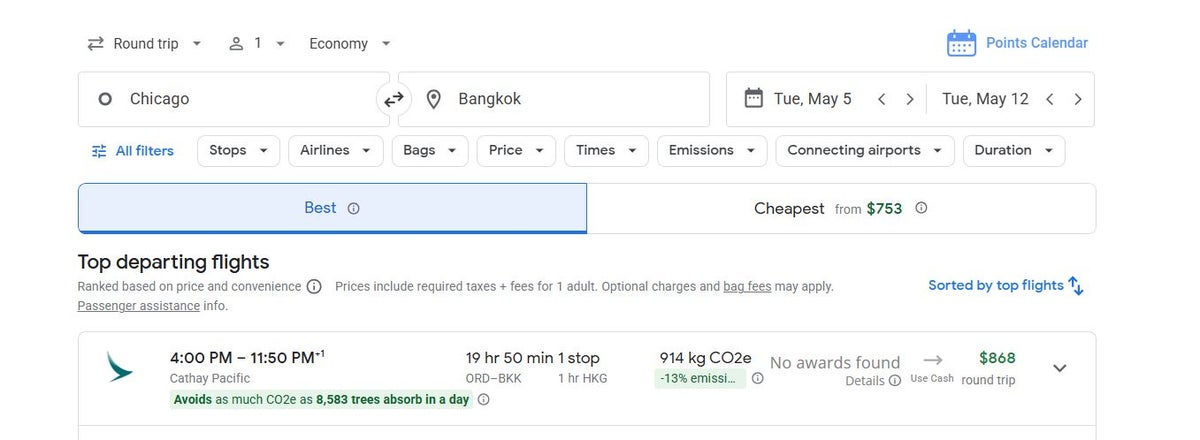 Flights ORD BKK