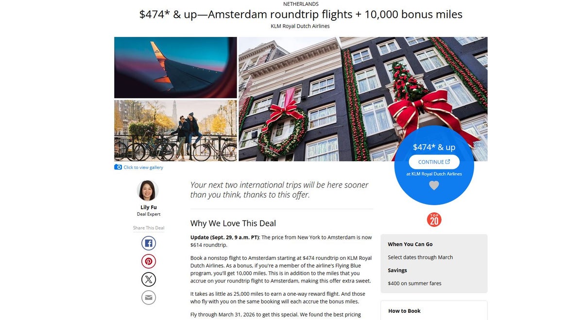 Flights to Amsterdam on KLM Travelzoo