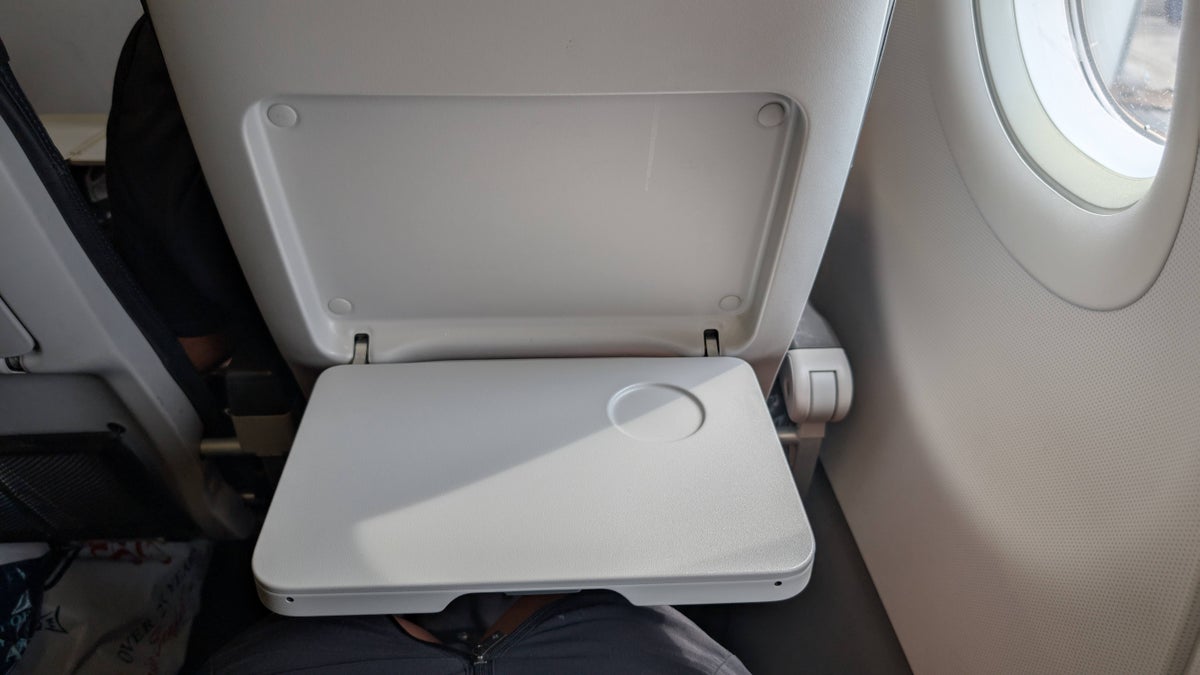 Frontier Airlines A321neo UpFront Plus tray table