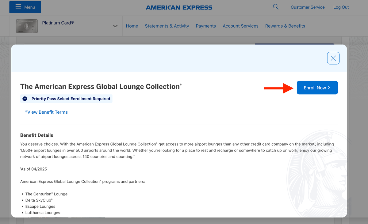 How to enroll in Amex Platinum benefits