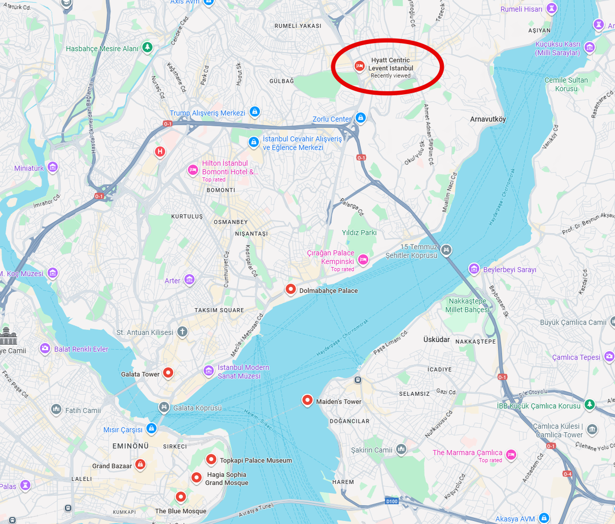 Hyatt Centric Levent Istanbul Google Maps