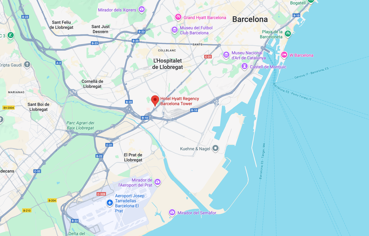 Hyatt Regency Barcelona Tower location
