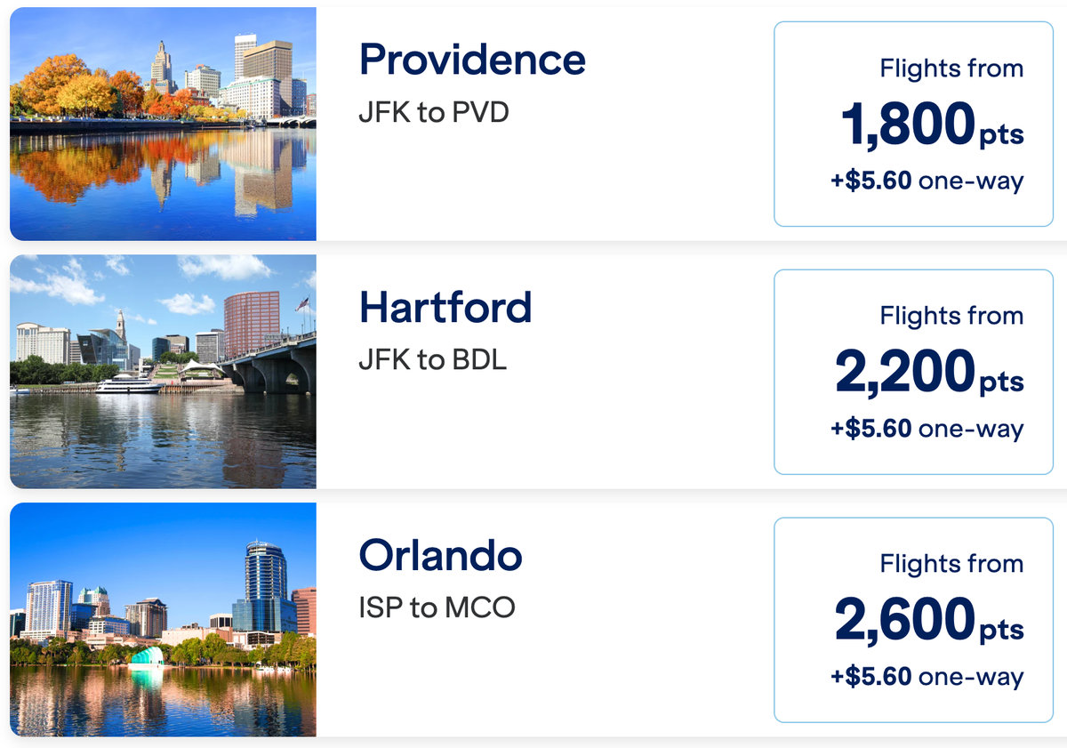 JetBlue fare sale JFK departures points