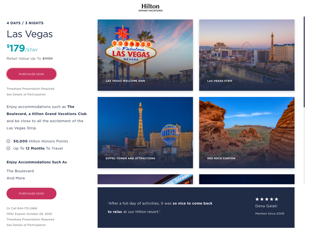 Las Vegas 179 stay 3 nights 50k points