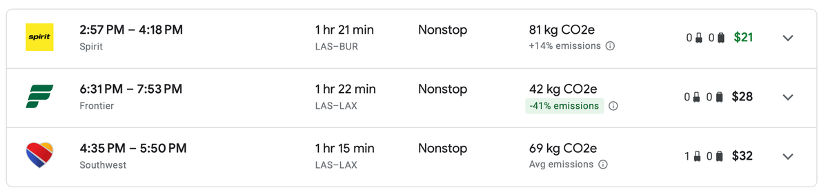 Las Vegas to Los Angeles Flights on Google Flights