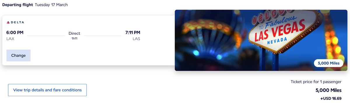 Los Angeles to Las Vegas Flying Blue Award Ticket