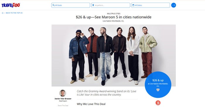 Maroon 5 Travelzoo Maroon 5 Travelzoo