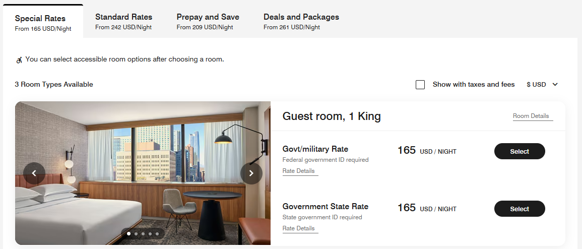 Marriott military rate price