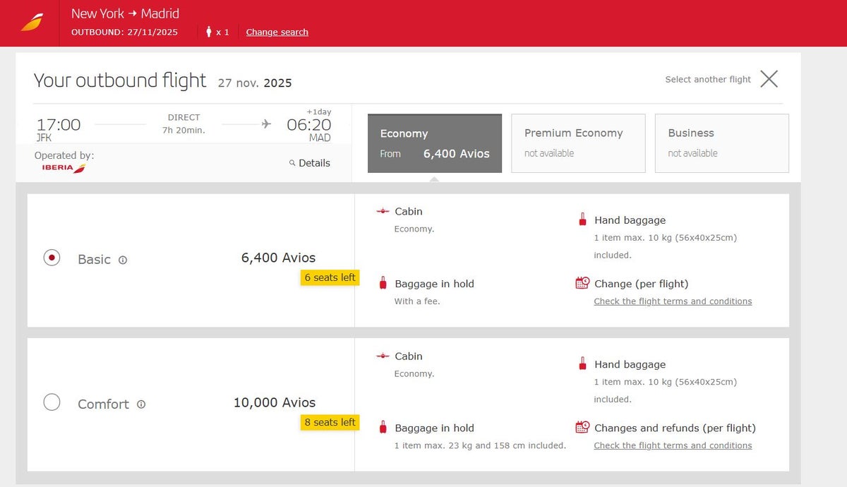 NYC MAD Iberia Avios