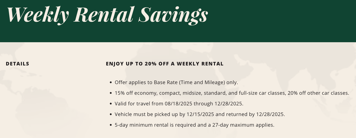 National Car Rental weekly sale 2025