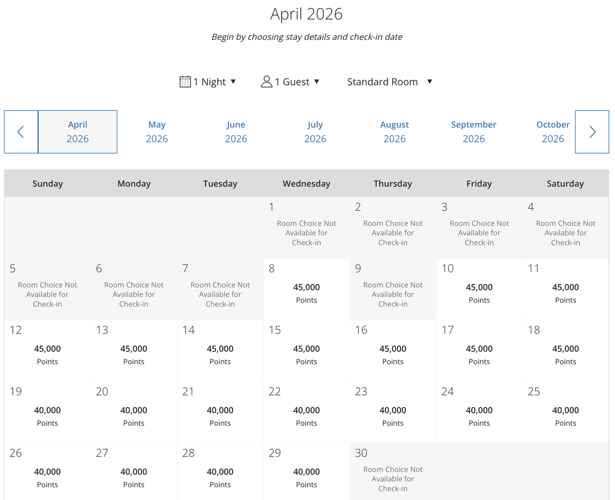 Park Hyatt Tokyo availability April 2026