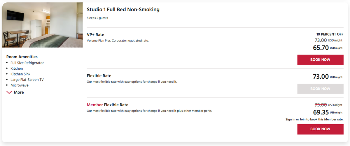 Red Roof Inn military rate results