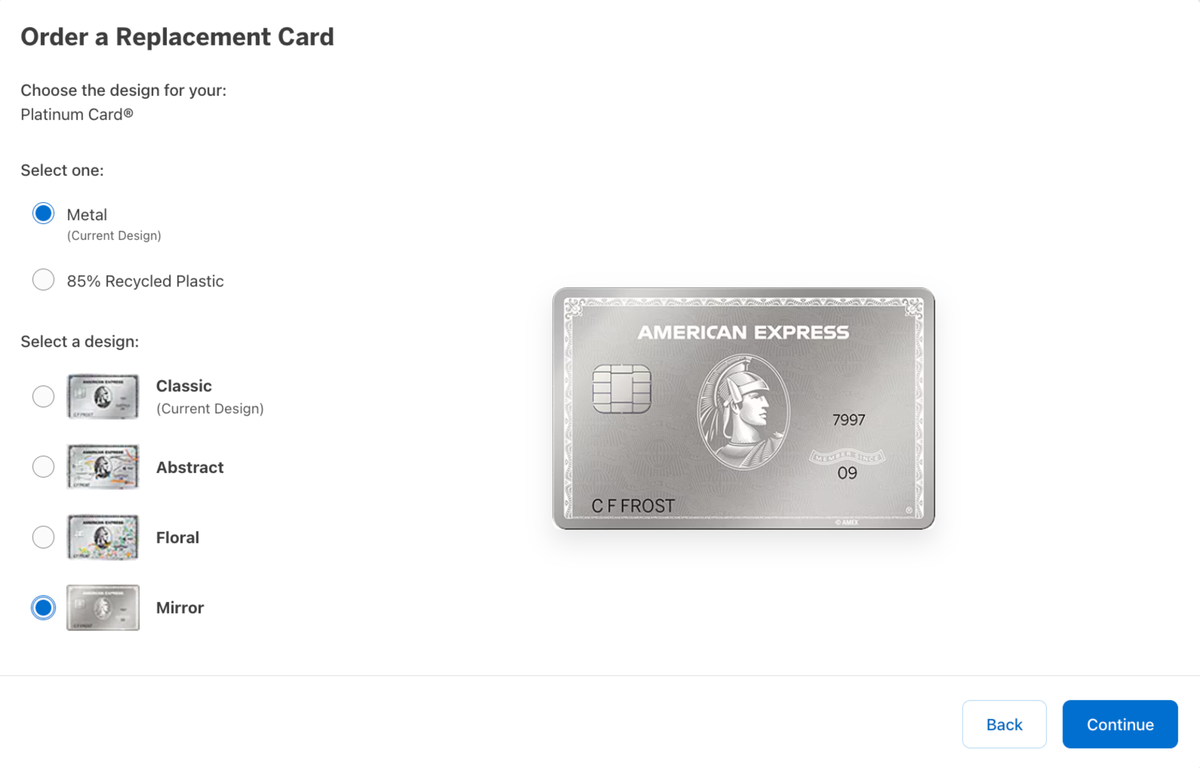 Request Mirror Amex Platinum