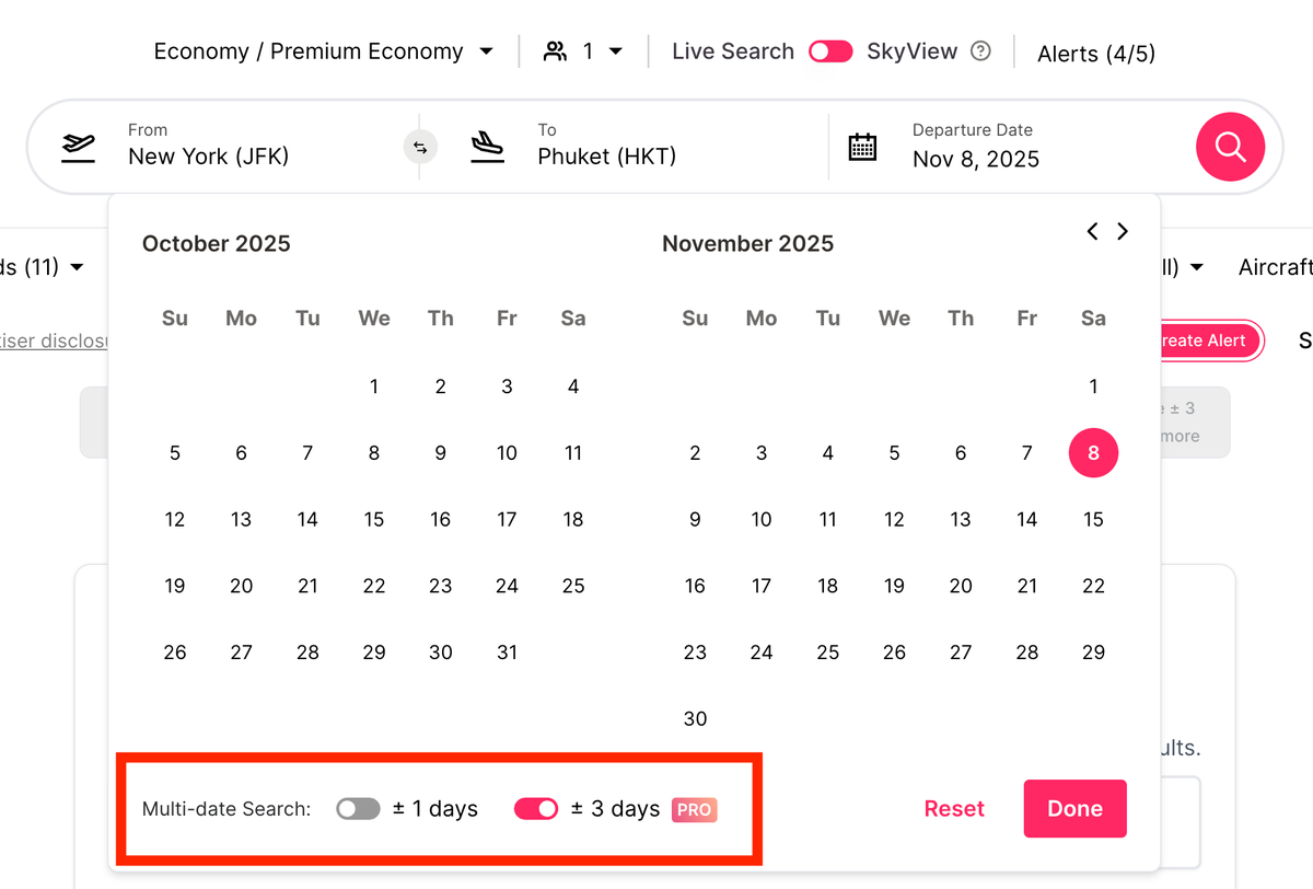 Roame multi day search