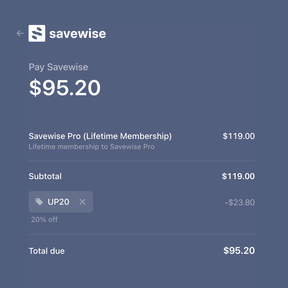 Savewise promo code