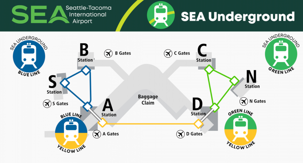 Sea Tac SEA Underground map 2025