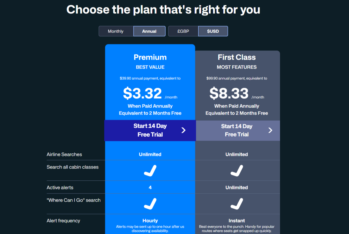 SeatSpy pricing