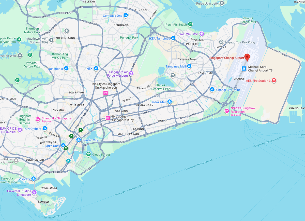 Singapore Changi Airport Google Maps