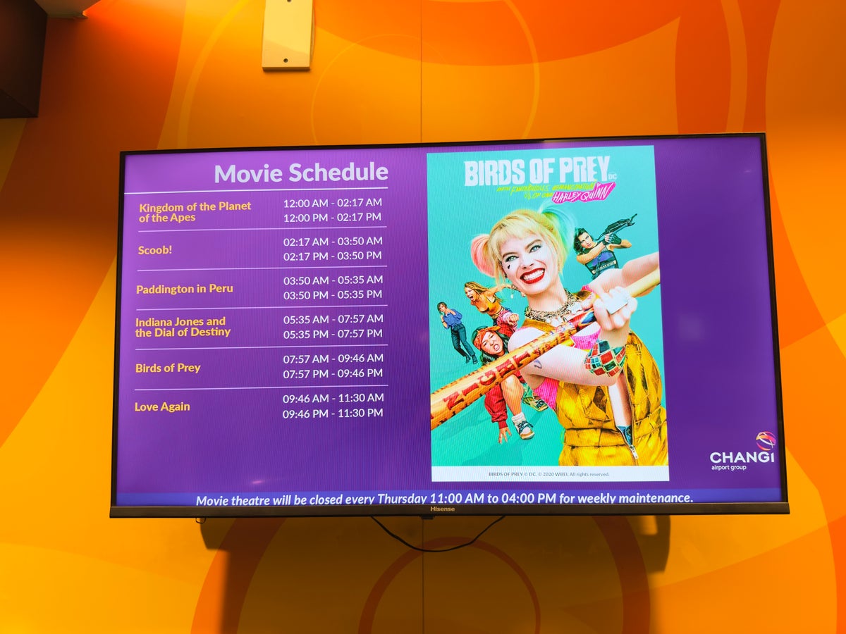 Singapore Changi movie theater schedule