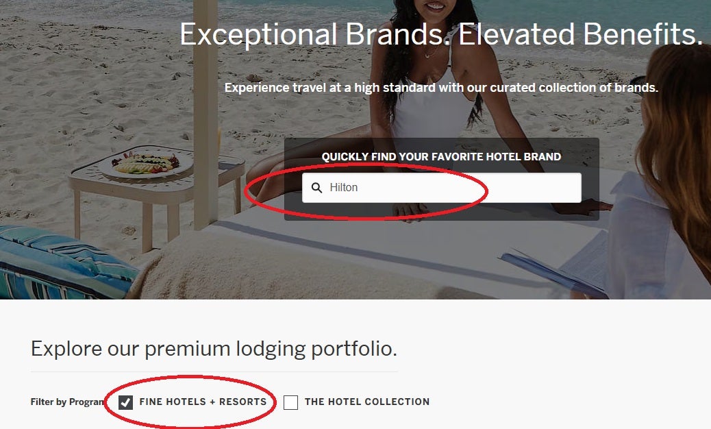 Sorting FHR Hotels by Brand Hilton