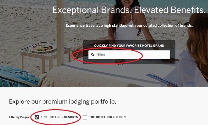 Sorting FHR Hotels by Brand Hilton