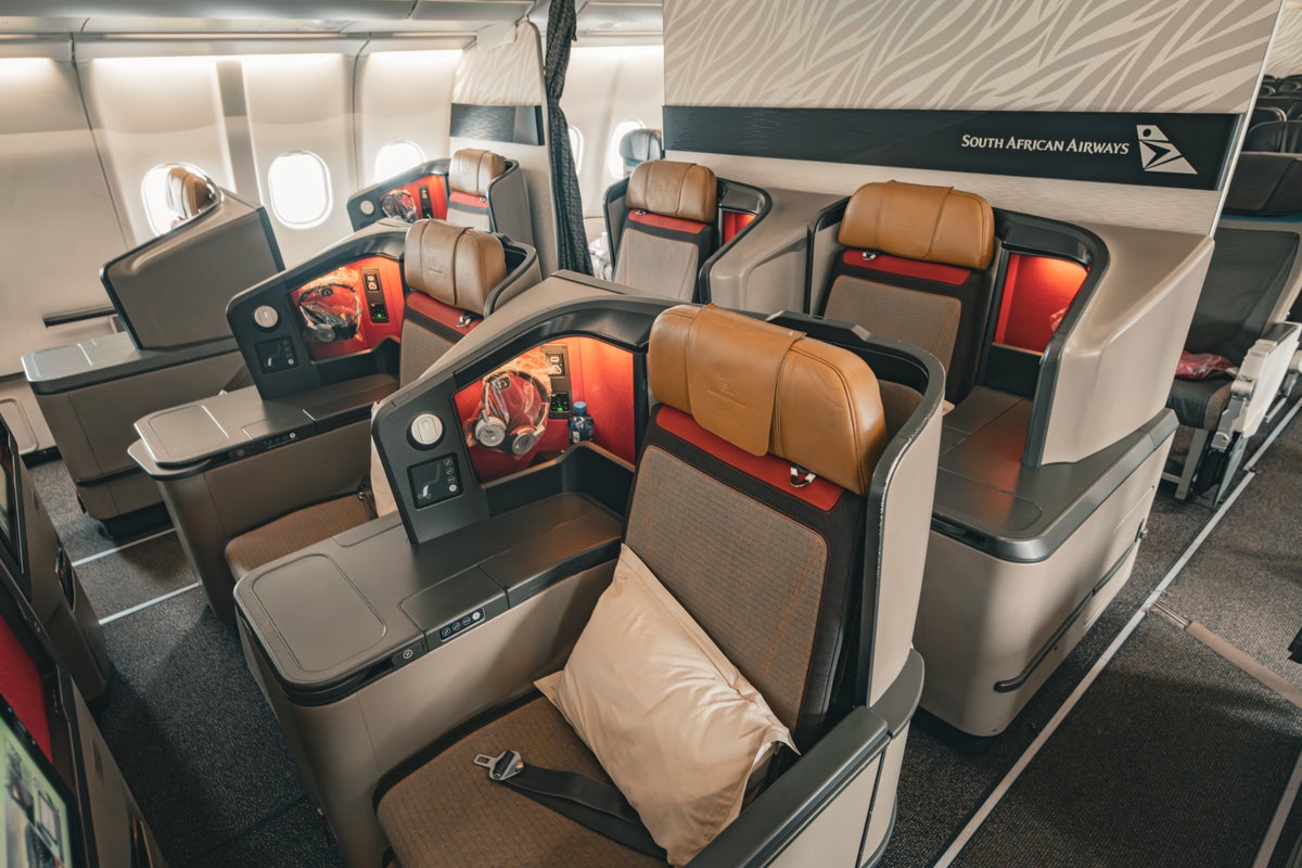 South African Airways A330 business class cabin