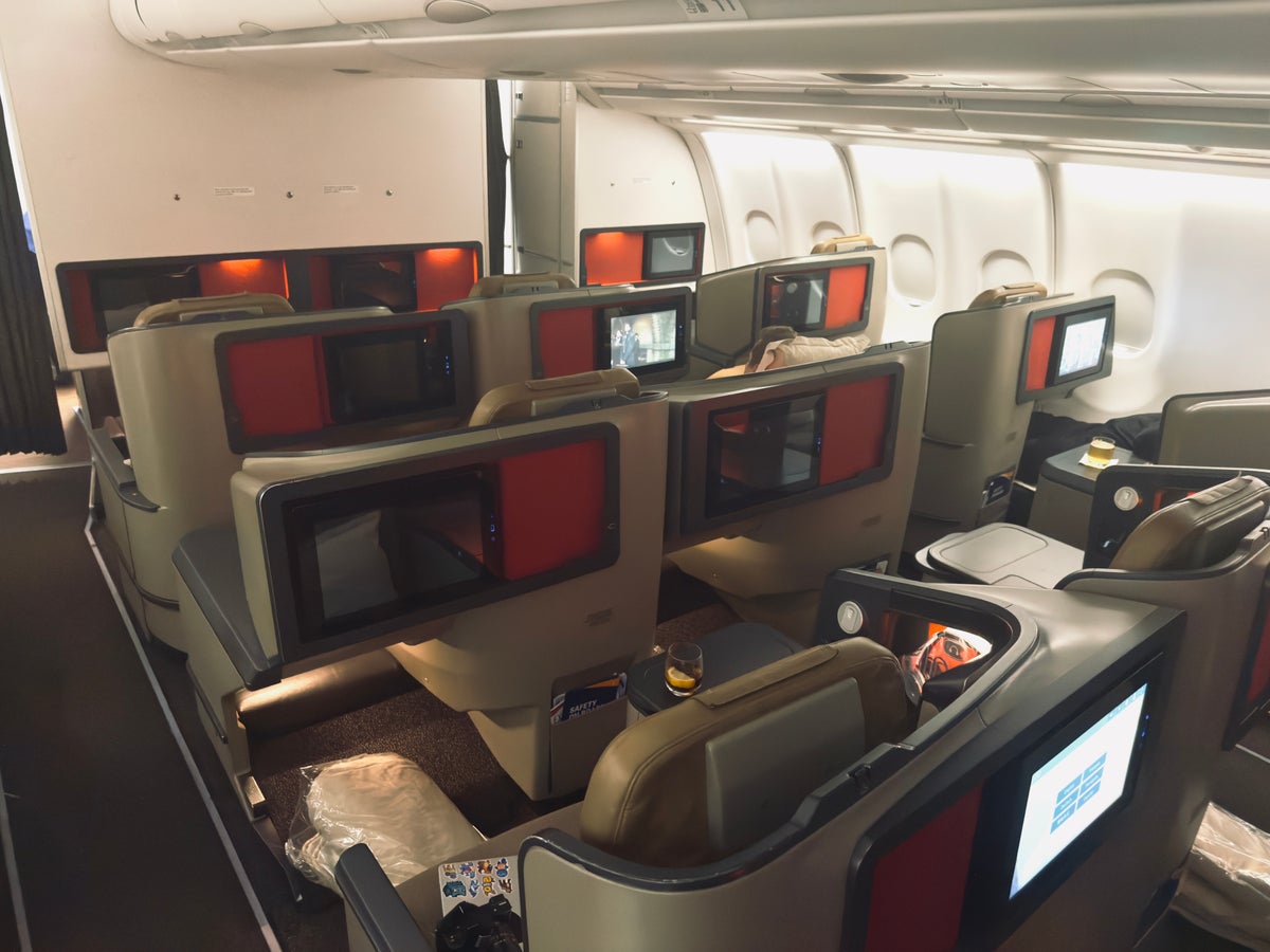 South African Airways business class cabin from back