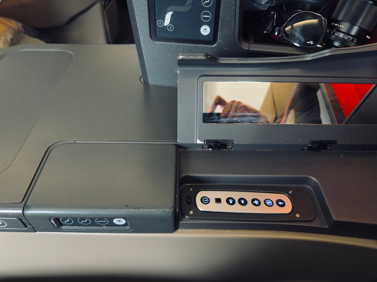 South African Airways business class seat controls