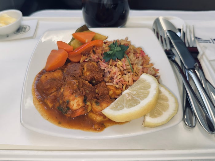 South African Airways first main course
