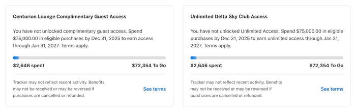 Amex Platinum Card Lounge Guest Spending Tracker Spend tracker for Centurion Lounges and Delta Sky Clubs