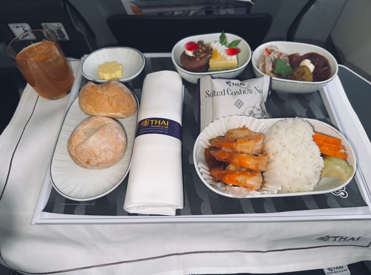 Thai Airways A320 business class meal