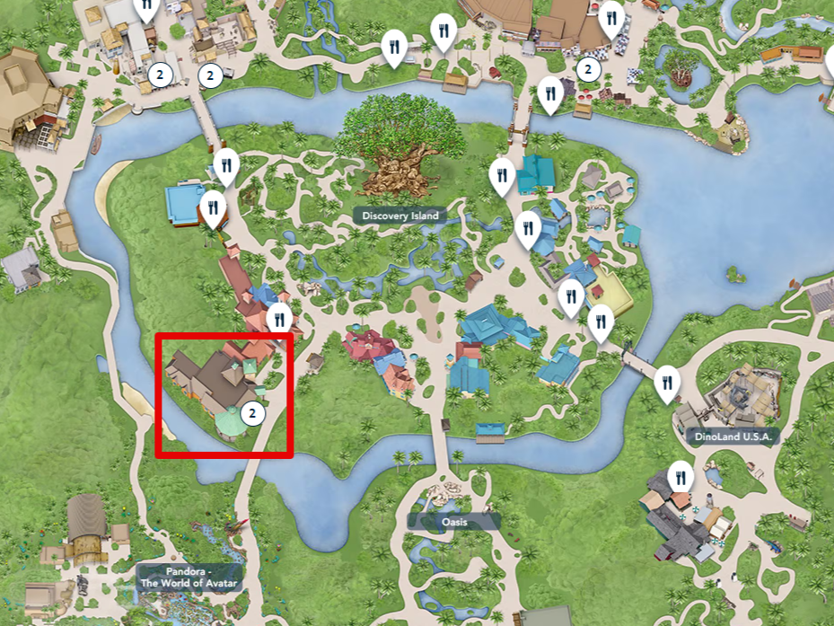 Tiffins map