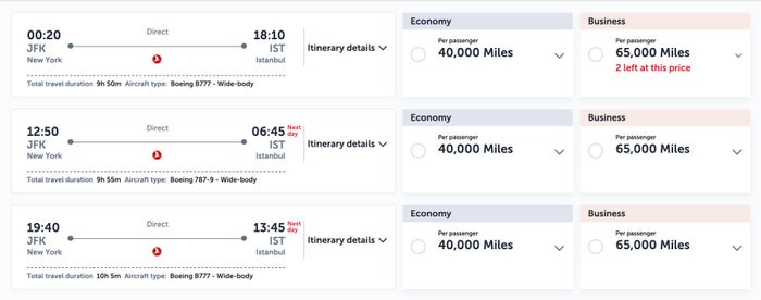Turkish JFK-IST award pricing Turkish JFK-IST award pricing