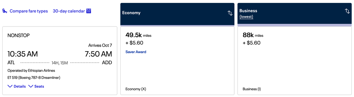 United award ET business ATL ADD