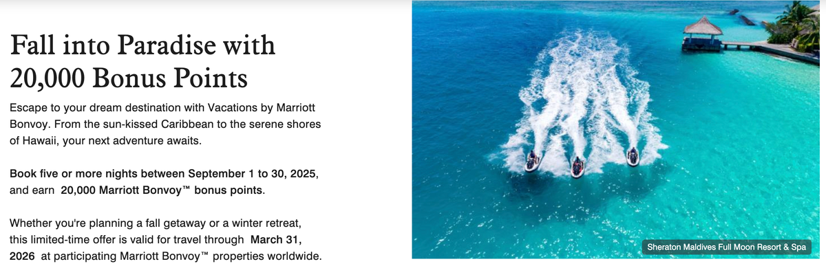 Vacations by Marriott 20k offer September 2025