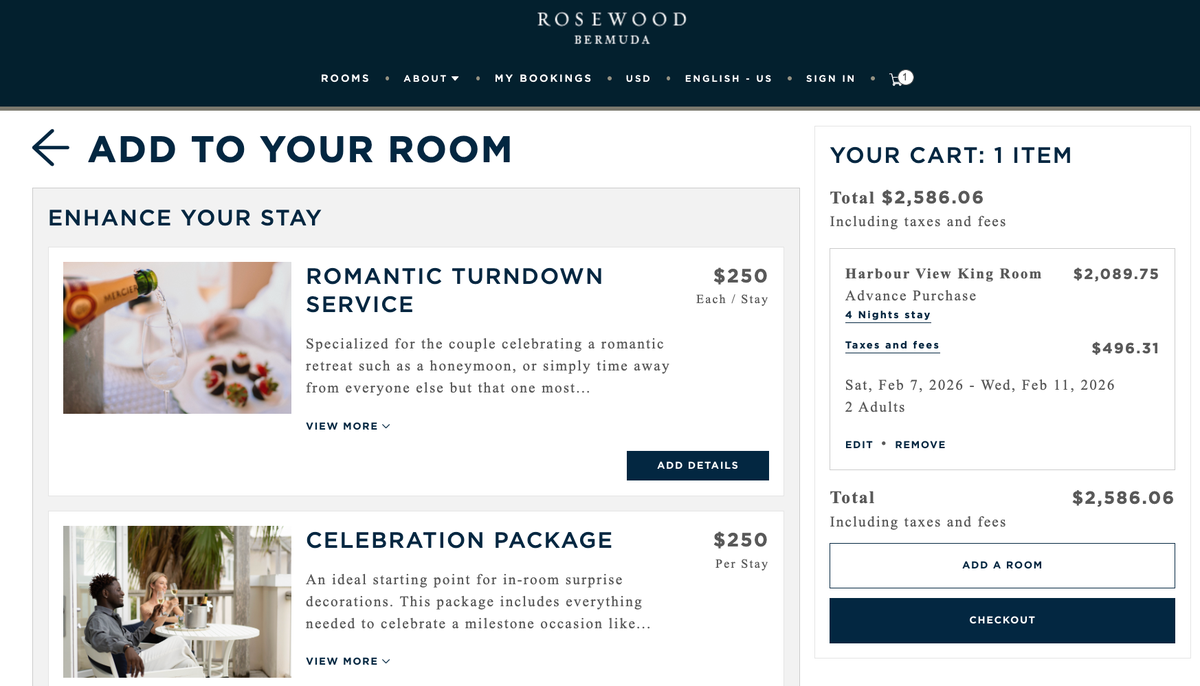4 nights at Rosewood Bermuda