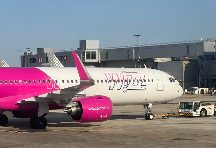 A Wizz Air Airbus A321 at London Gatwick Airport LGW A Wizz Air Airbus A321 at London Gatwick Airport LGW