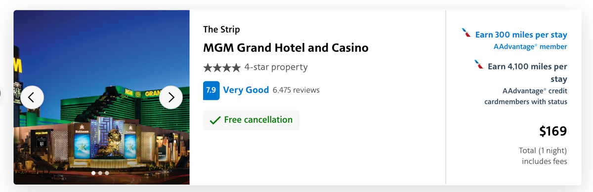 AAdvantage Hotels MGM Vegas