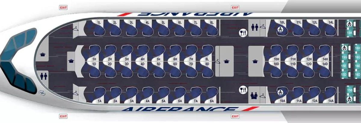 Air France Airbus A350 seat map
