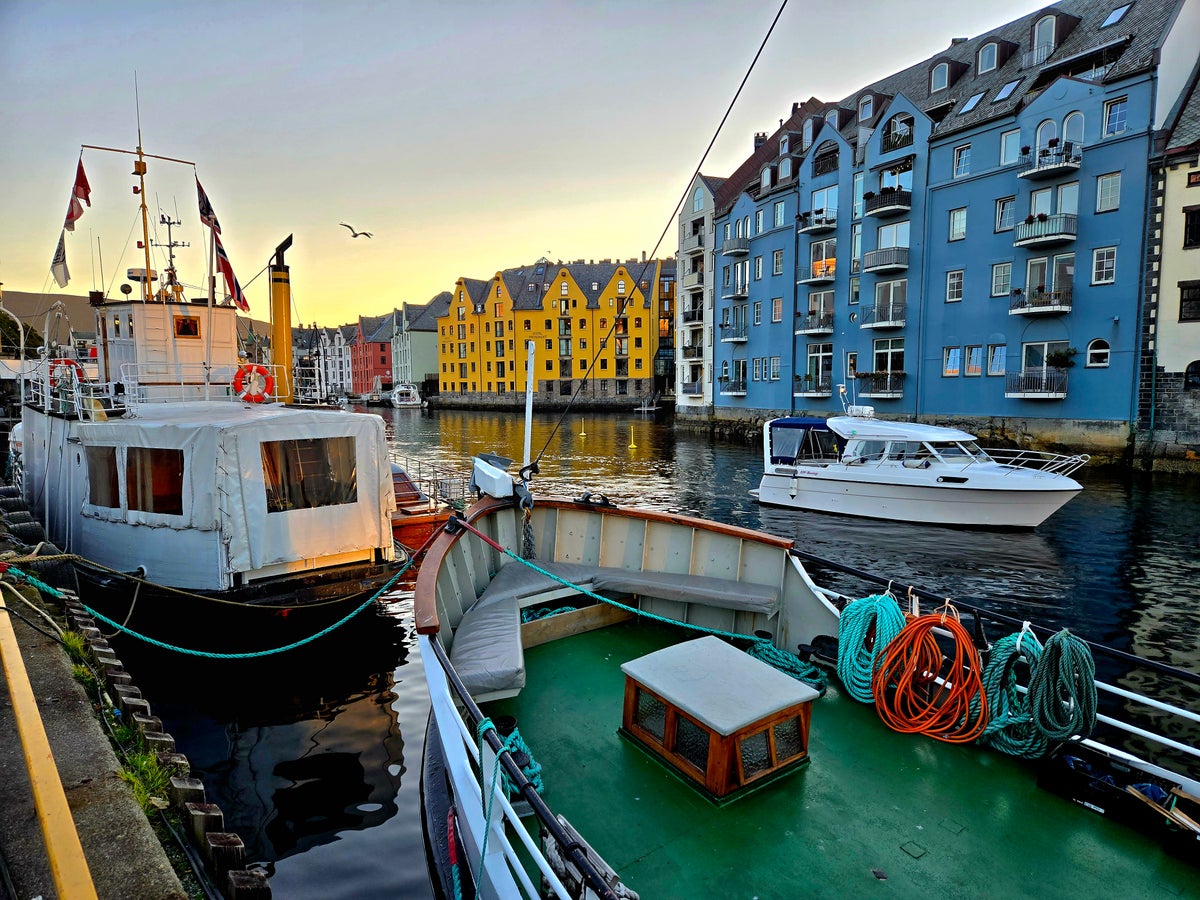 Alesund Norway Boats on the Canal