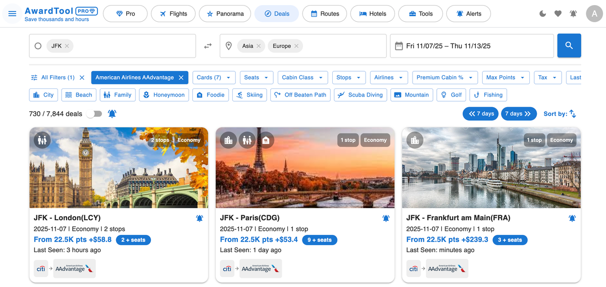 Award Tool Deals Tab