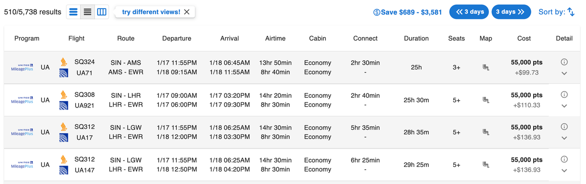 Award Tool Display Options