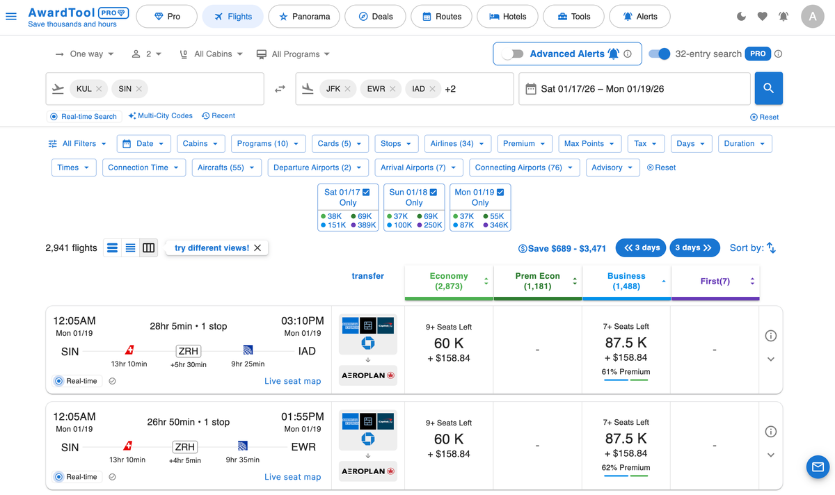 Award Tool Search Results
